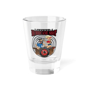 “I Survived a Hurricane Shot” Shot Glass - Blonde Bartender