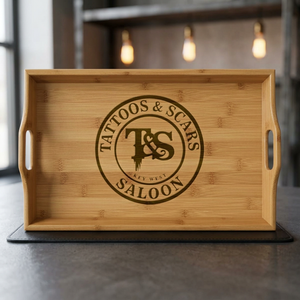 Engraved Bamboo Bar & Home Serving Tray