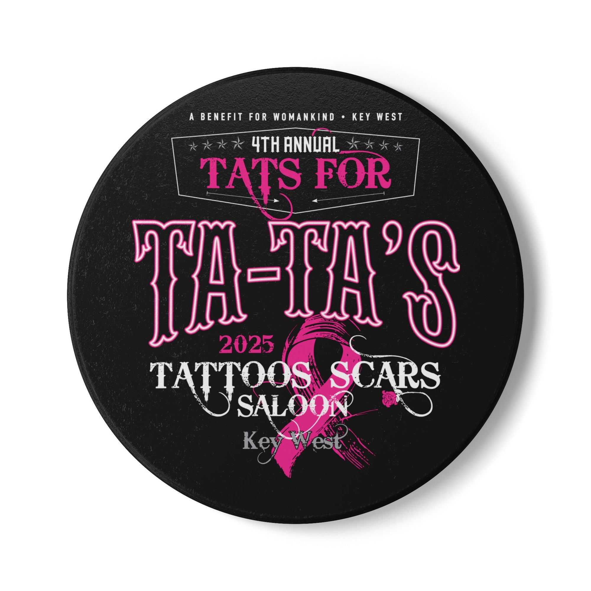 2025 Tat's for Ta-Ta's Ceramic Coaster
