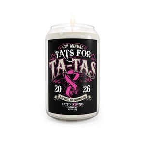 2026 Tat's for Ta-Ta's Breast Cancer Awareness 13.75oz Eco-Friendly Candle