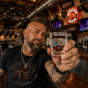 “I Survived a Hurricane Shot” Shot Glass - Blonde Bartender