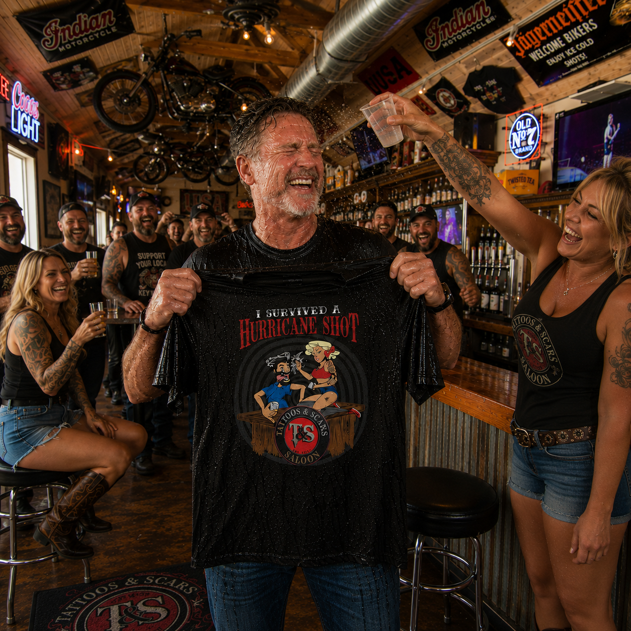 I Survived a Hurricane Shot T-Shirt — Blonde Bartender