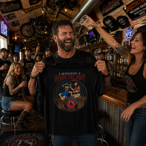 I Survived a Hurricane Shot - Brunette Bartender