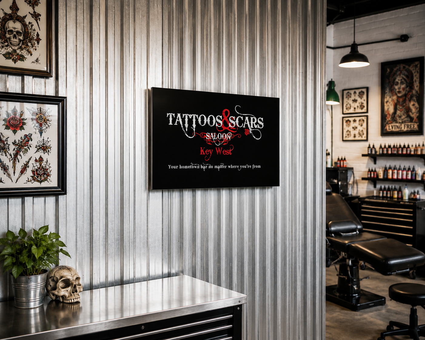 Tattoos & Scars Sign - Metal Print
