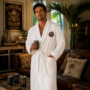 Embroidered Plush Shawl Robe